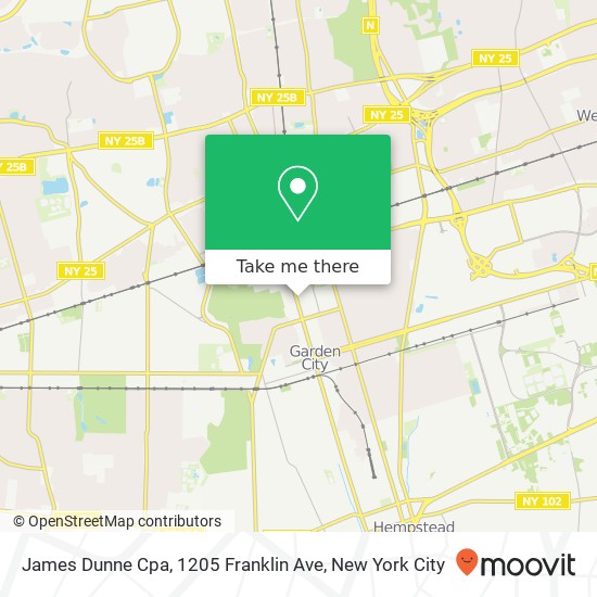 Mapa de James Dunne Cpa, 1205 Franklin Ave