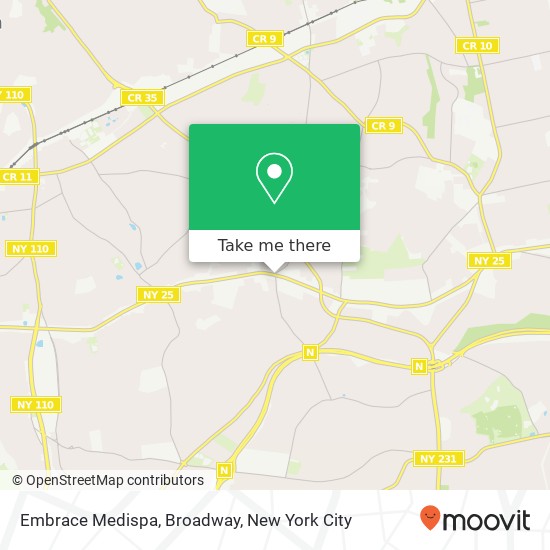 Embrace Medispa, Broadway map