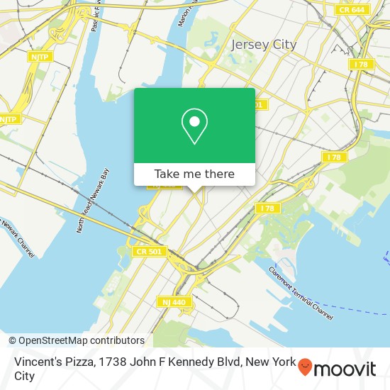 Vincent's Pizza, 1738 John F Kennedy Blvd map