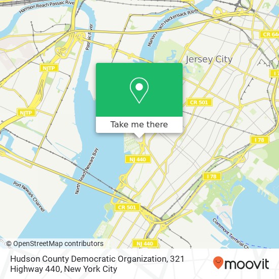 Mapa de Hudson County Democratic Organization, 321 Highway 440