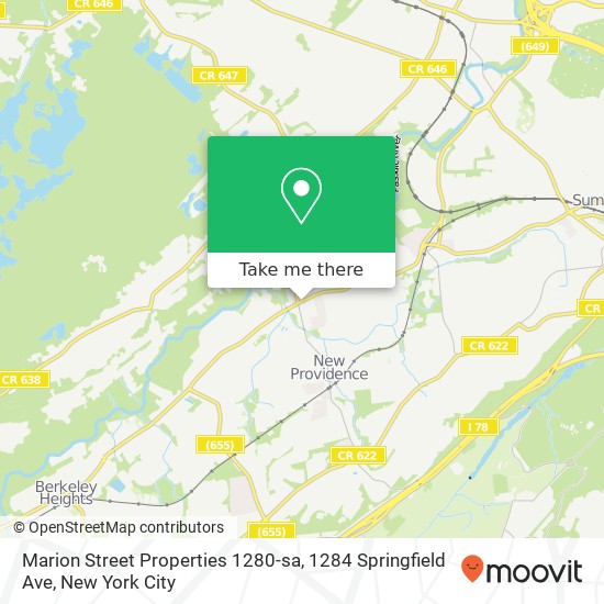 Mapa de Marion Street Properties 1280-sa, 1284 Springfield Ave