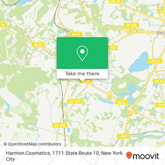 Mapa de Harmon Cosmetics, 1711 State Route 10