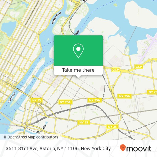 Mapa de 3511 31st Ave, Astoria, NY 11106