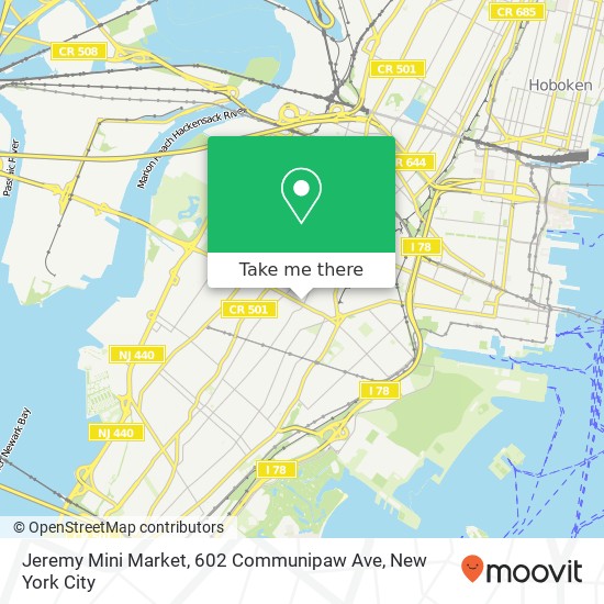 Mapa de Jeremy Mini Market, 602 Communipaw Ave