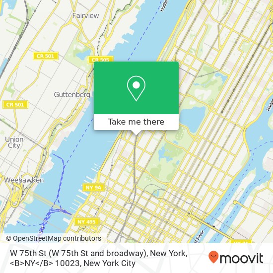 W 75th St (W 75th St and broadway), New York, <B>NY< / B> 10023 map