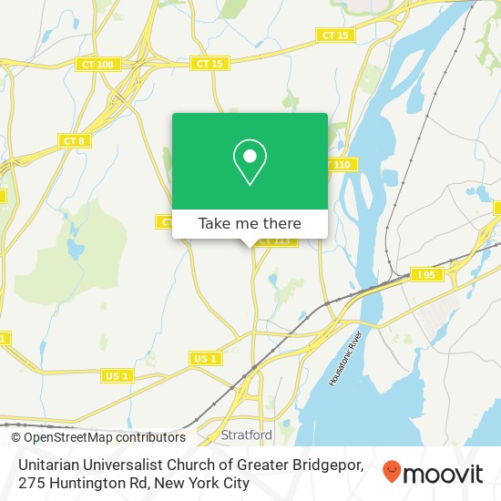 Unitarian Universalist Church of Greater Bridgepor, 275 Huntington Rd map