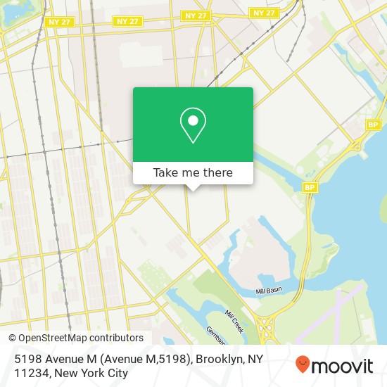 Mapa de 5198 Avenue M (Avenue M,5198), Brooklyn, NY 11234