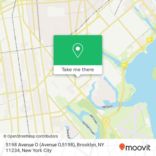 Mapa de 5198 Avenue O (Avenue O,5198), Brooklyn, NY 11234