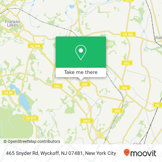 Mapa de 465 Snyder Rd, Wyckoff, NJ 07481