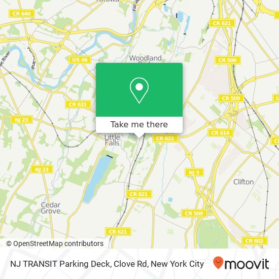 Mapa de NJ TRANSIT Parking Deck, Clove Rd