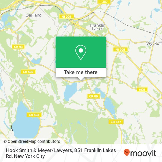 Hook Smith & Meyer / Lawyers, 851 Franklin Lakes Rd map