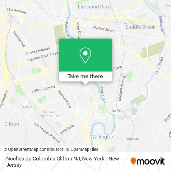 Mapa de Noches de Colombia Clifton NJ