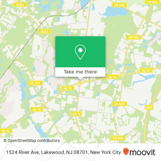 Mapa de 1524 River Ave, Lakewood, NJ 08701