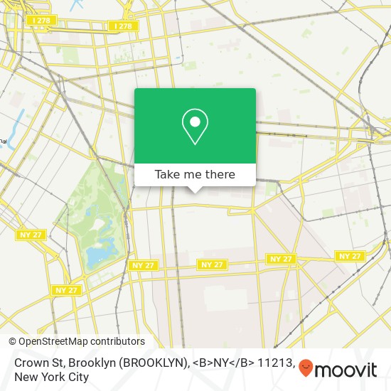 Mapa de Crown St, Brooklyn (BROOKLYN), <B>NY< / B> 11213