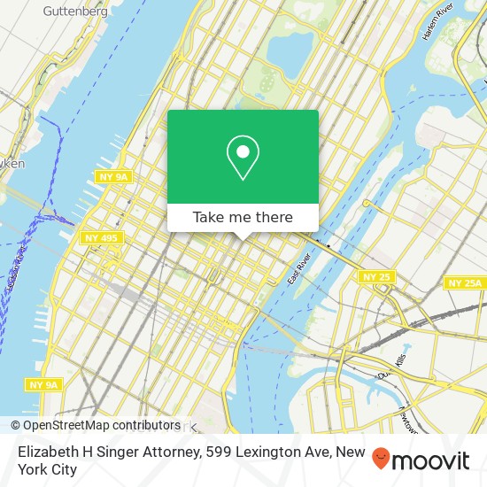 Mapa de Elizabeth H Singer Attorney, 599 Lexington Ave