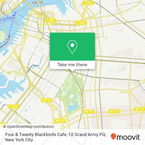 Mapa de Four & Twenty Blackbirds Cafe, 10 Grand Army Plz