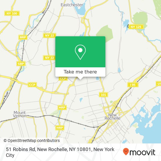 Mapa de 51 Robins Rd, New Rochelle, NY 10801