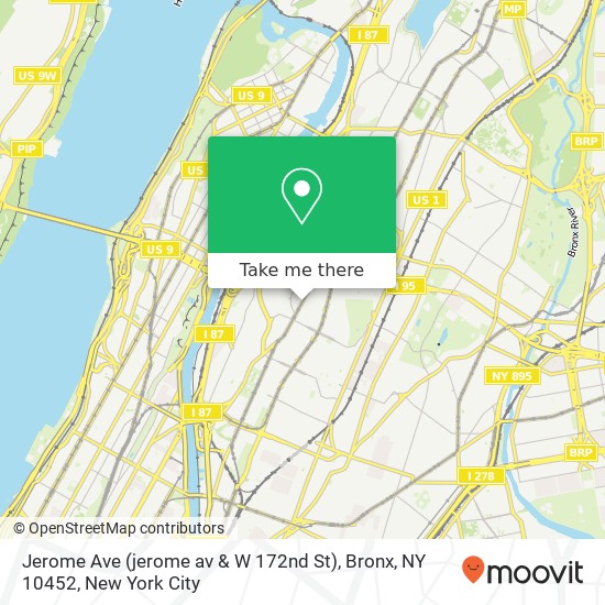 Jerome Ave (jerome av & W 172nd St), Bronx, NY 10452 map