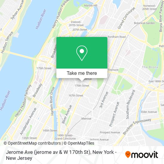 Mapa de Jerome Ave (jerome av & W 170th St)