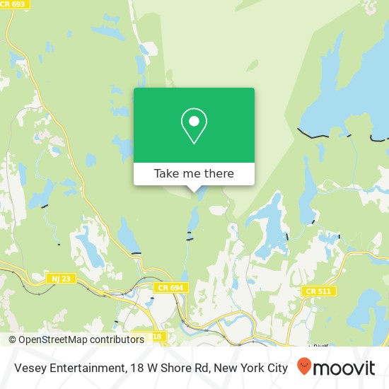 Mapa de Vesey Entertainment, 18 W Shore Rd