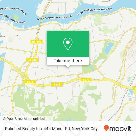 Mapa de Polished Beauty Inc, 444 Manor Rd