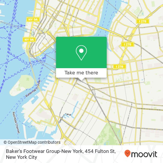 Mapa de Baker's Footwear Group-New York, 454 Fulton St