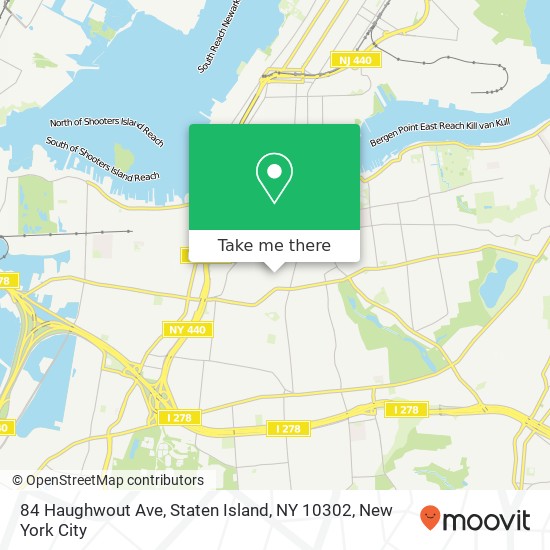 Mapa de 84 Haughwout Ave, Staten Island, NY 10302