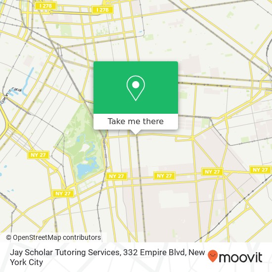 Mapa de Jay Scholar Tutoring Services, 332 Empire Blvd