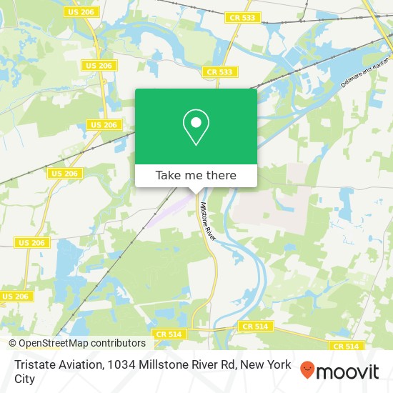 Mapa de Tristate Aviation, 1034 Millstone River Rd