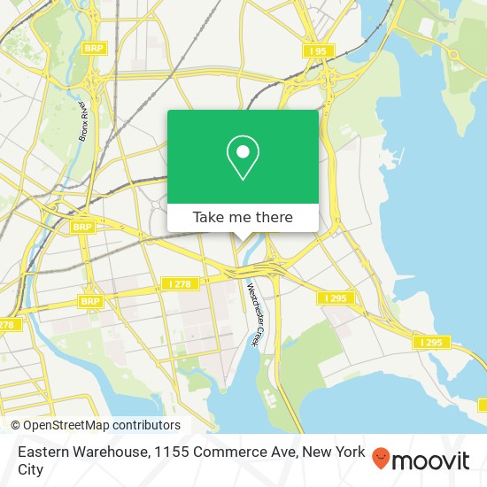 Mapa de Eastern Warehouse, 1155 Commerce Ave