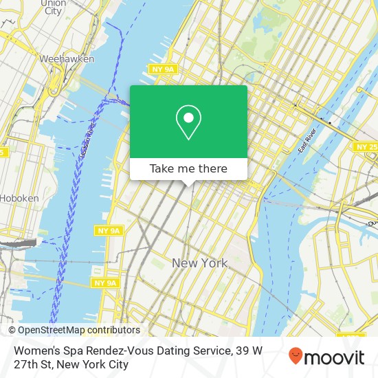 Mapa de Women's Spa Rendez-Vous Dating Service, 39 W 27th St