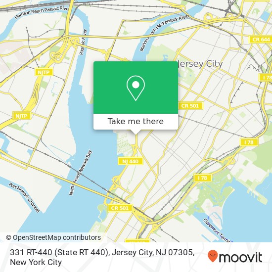 Mapa de 331 RT-440 (State RT 440), Jersey City, NJ 07305