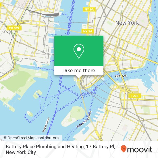 Mapa de Battery Place Plumbing and Heating, 17 Battery Pl