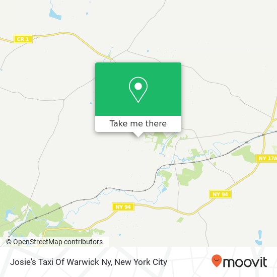 Josie's Taxi Of Warwick Ny map