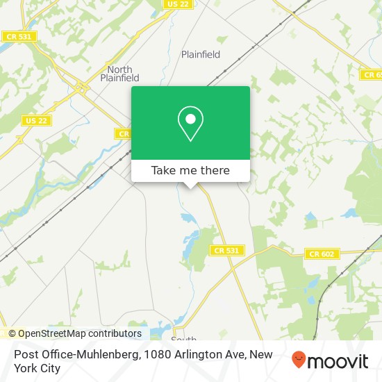 Post Office-Muhlenberg, 1080 Arlington Ave map