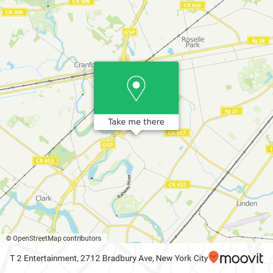 Mapa de T 2 Entertainment, 2712 Bradbury Ave