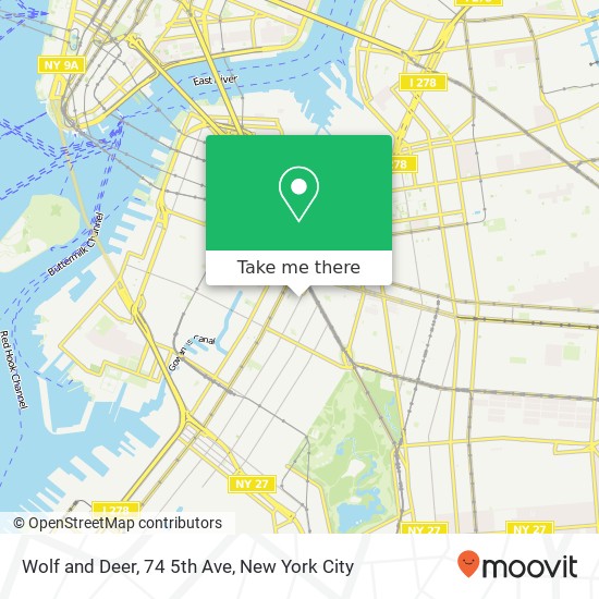 Wolf and Deer, 74 5th Ave map