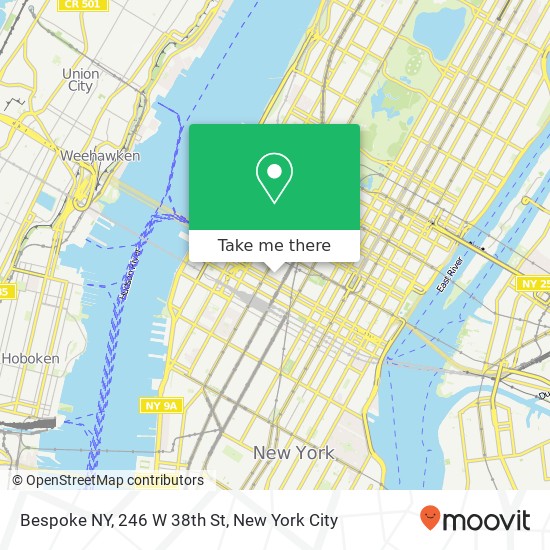 Bespoke NY, 246 W 38th St map