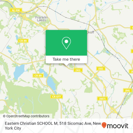 Eastern Christian SCHOOL M, 518 Sicomac Ave map