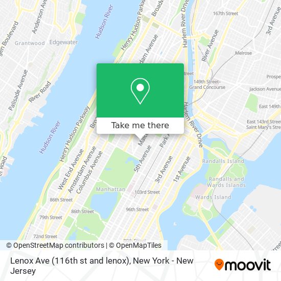 Lenox Ave (116th st and lenox) map