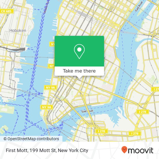 Mapa de First Mott, 199 Mott St