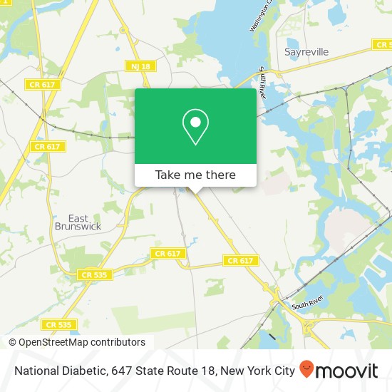 National Diabetic, 647 State Route 18 map