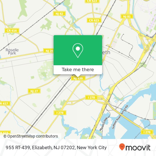 Mapa de 955 RT-439, Elizabeth, NJ 07202