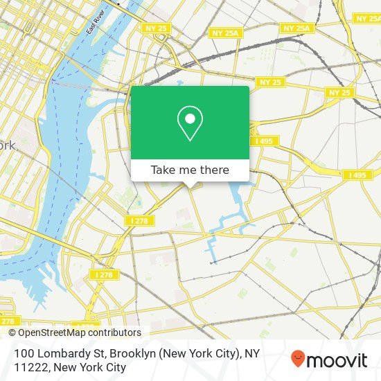 Mapa de 100 Lombardy St, Brooklyn (New York City), NY 11222