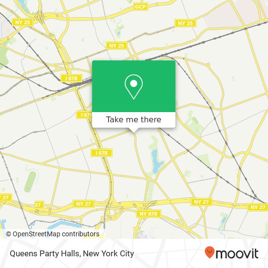 Queens Party Halls map