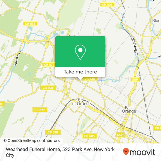 Mapa de Wearhead Funeral Home, 523 Park Ave