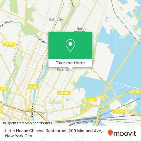 Little Hunan Chinese Restaurant, 200 Midland Ave map