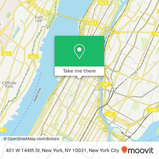 401 W 144th St, New York, NY 10031 map