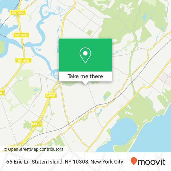 Mapa de 66 Eric Ln, Staten Island, NY 10308