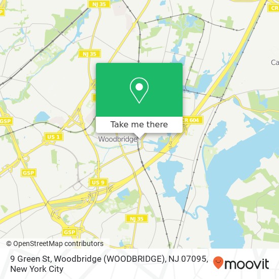 Mapa de 9 Green St, Woodbridge (WOODBRIDGE), NJ 07095